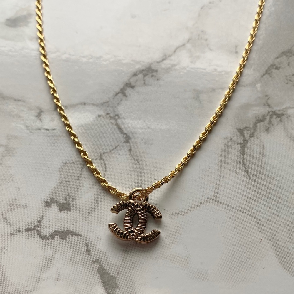 Chanel Vintage Logo Pendant Necklace